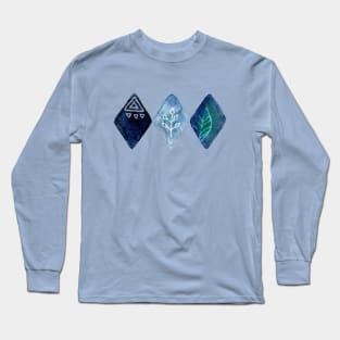 Blue Watercolour Diamonds Long Sleeve T-Shirt